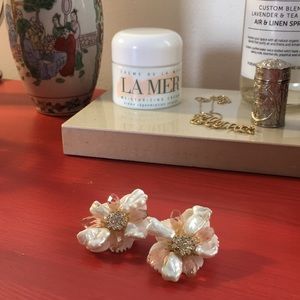 Vintage Pearl Flower Earrings
